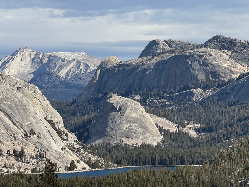 White Rock Mountains and lake at Yosemite National Park