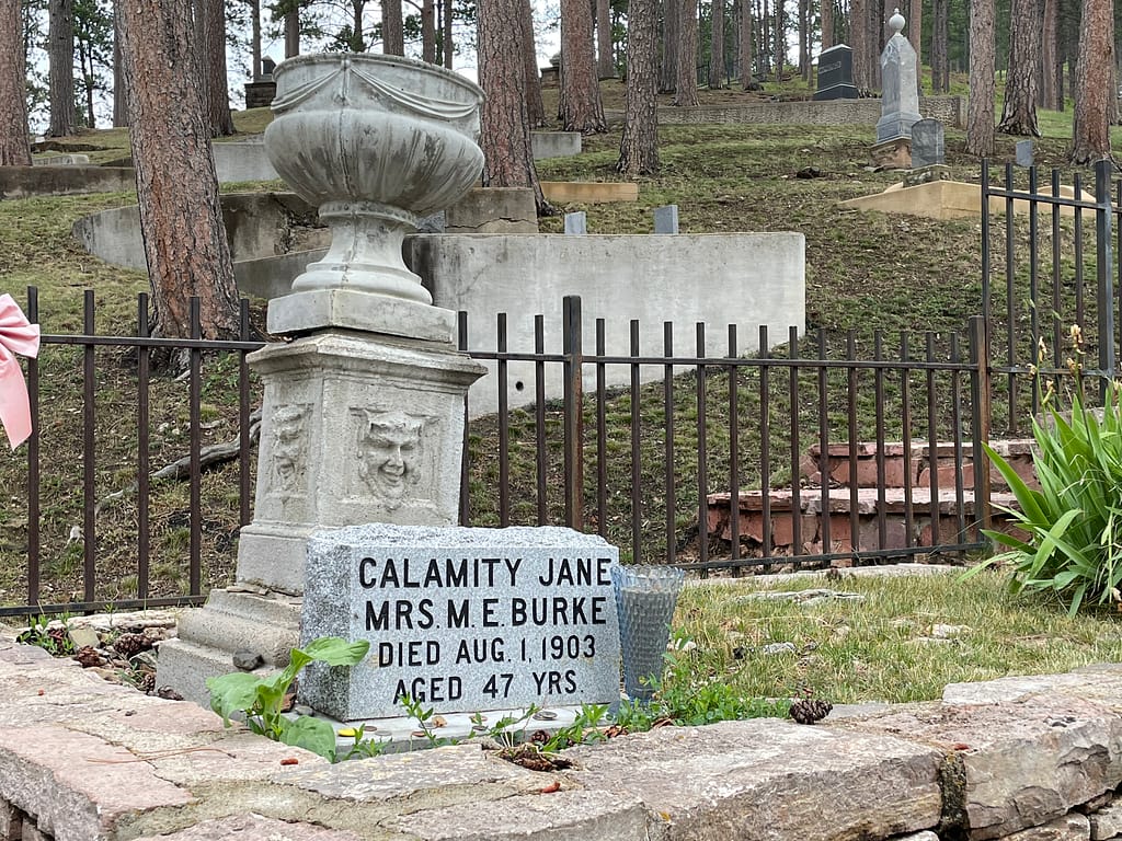 Deadwood, South Dakota, Mt. Moriah Cemetery, Calamity Jane's grave beside Wild Bill Hickok