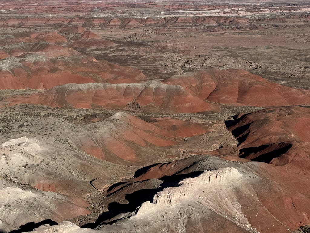 Red Hills and valleys with salt deposits