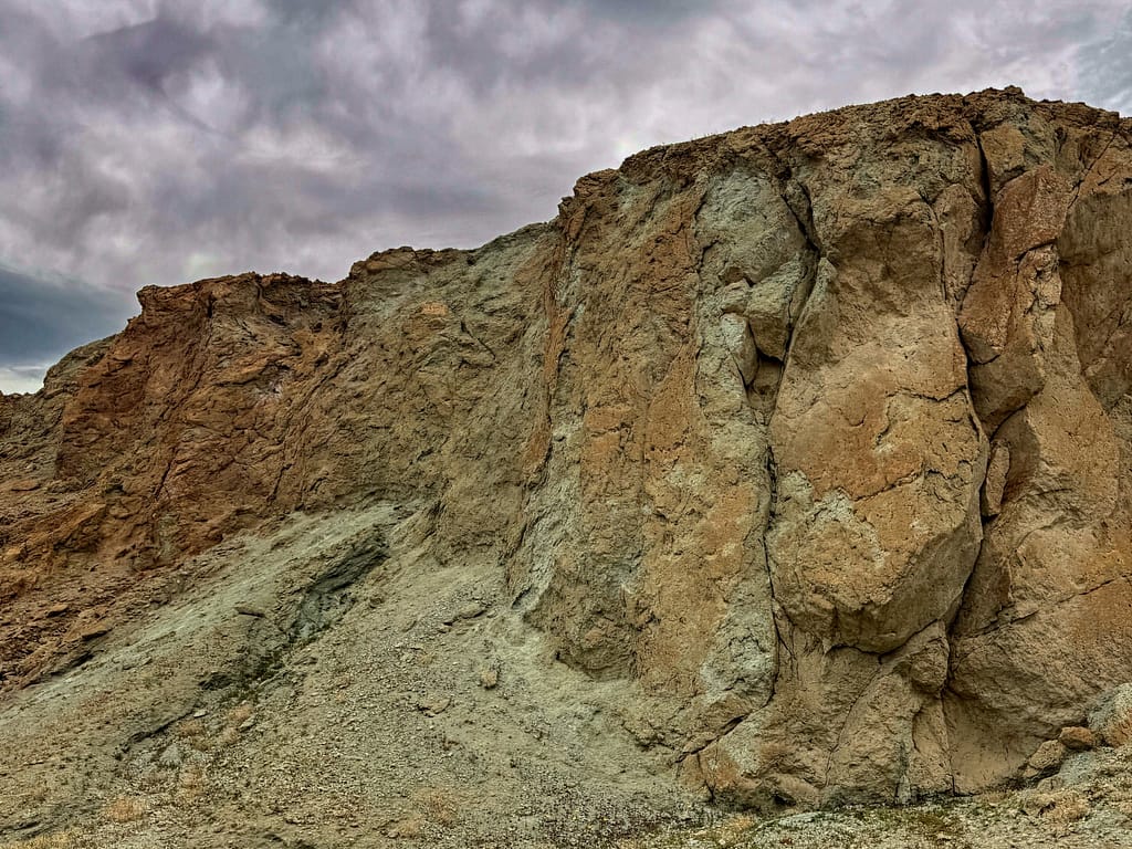 green, brown, tan rocks