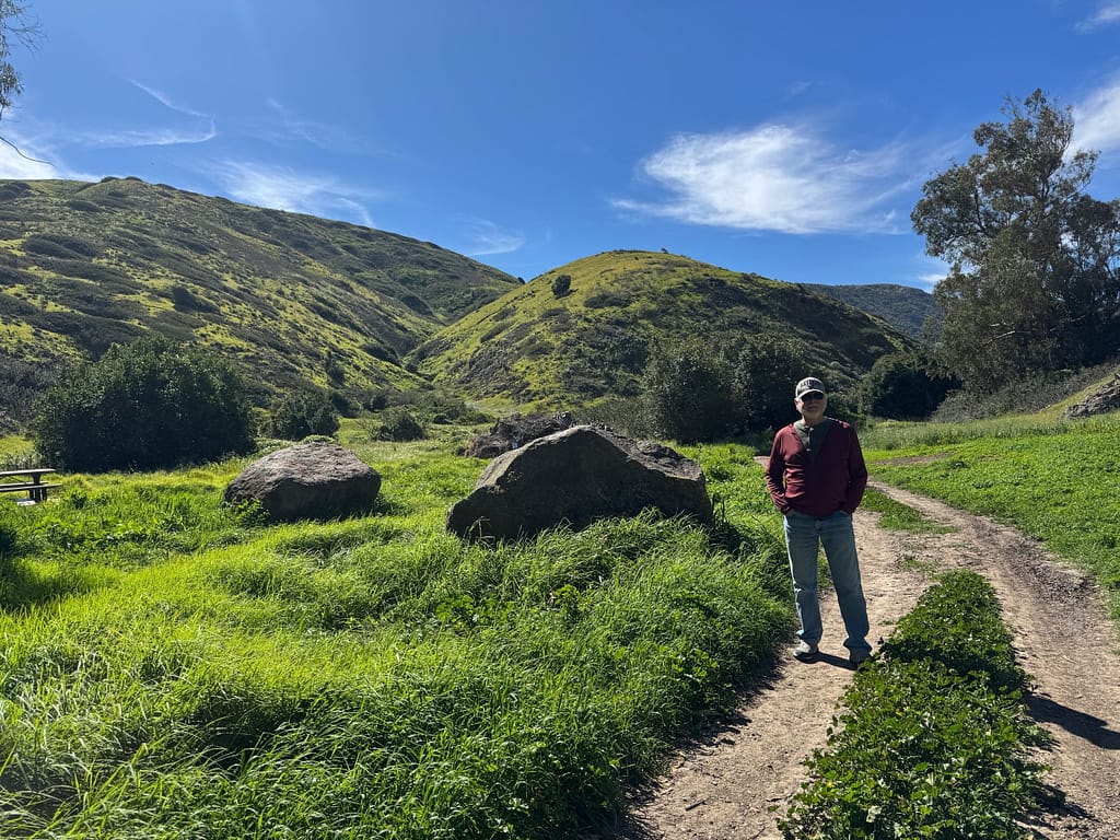 Trail, Trees, hills, mountains, Santa Cruz Island Channel Islands National Park