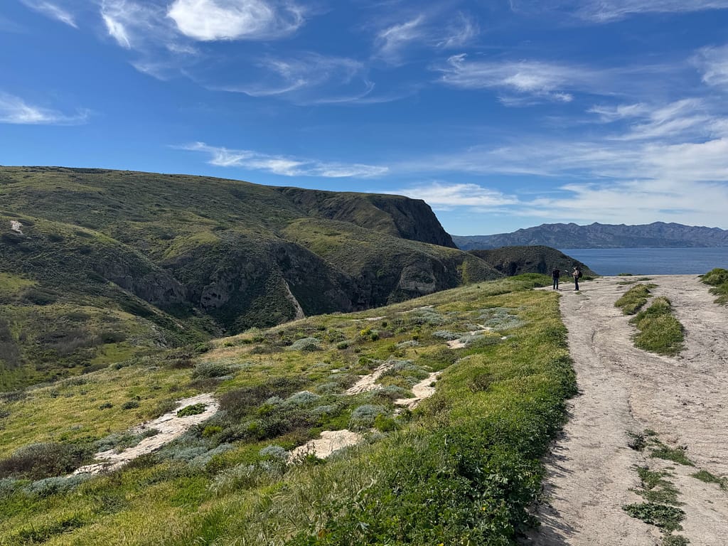 Walking to Cliffs Potato Rock Santa Cruz Island