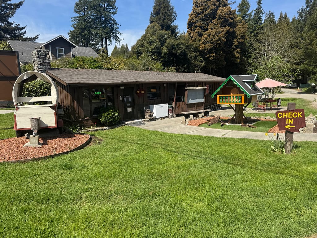 Check in Office at Stafford RV Park, Scotia California