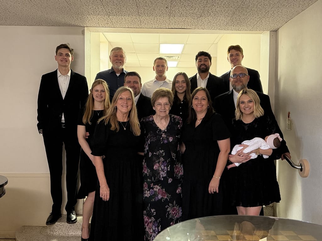 Family at funeral