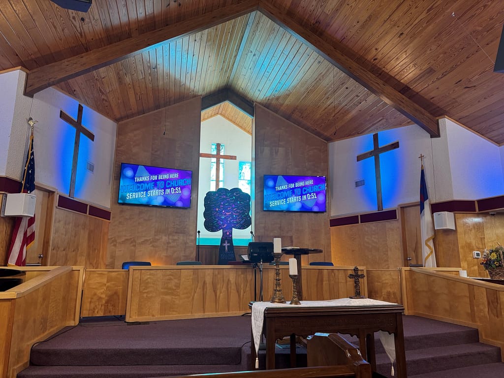 View of the stage at FBC Gordonville TX