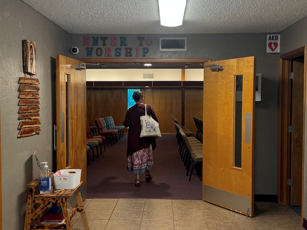 Entering the sanctuary at FBC Gordonville