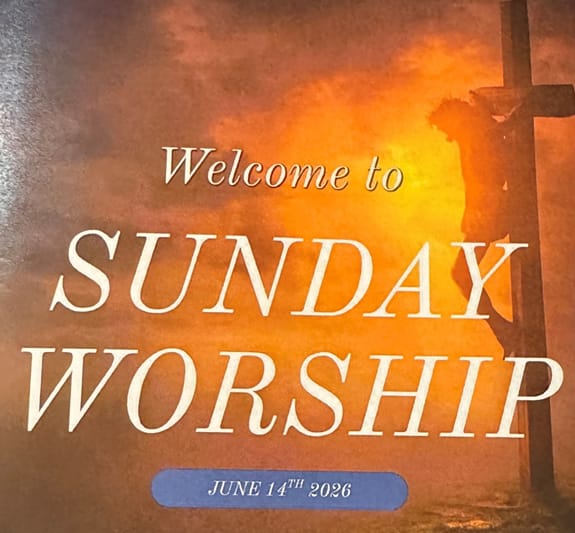 Sunday Morning bulletin at FBC Gordonville, TX
