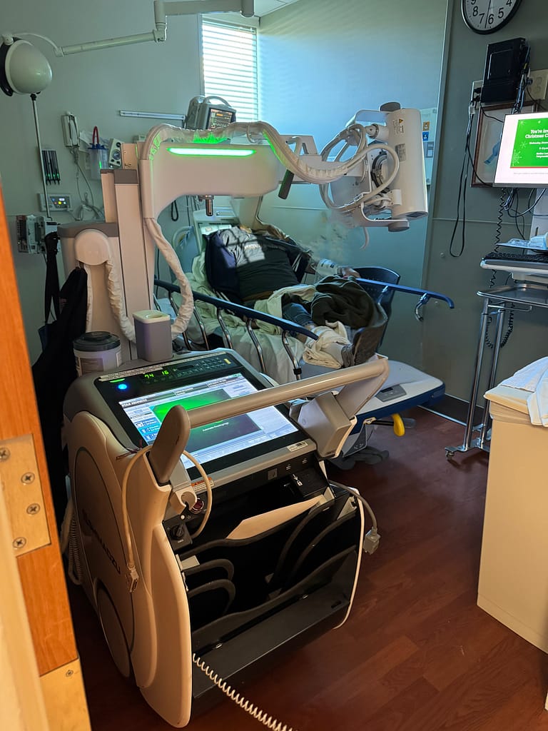 Hospital room with x-ray equipment