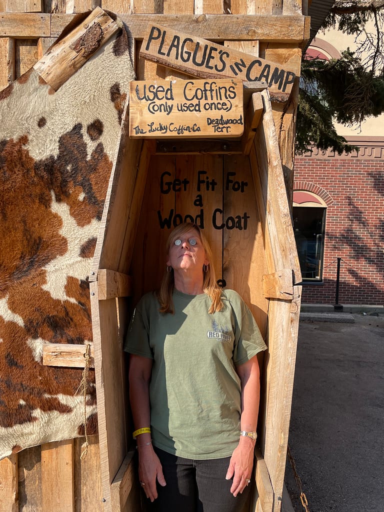 Deadwood, South Dakota, main street, purchase used coffins