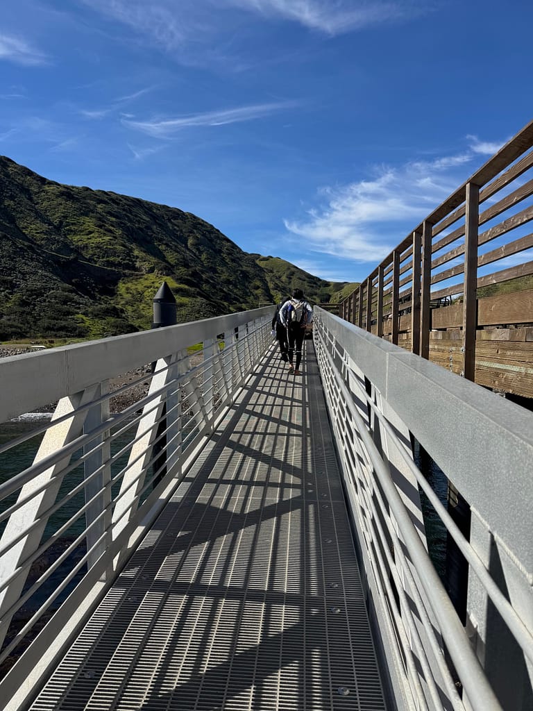 Gang plank arrive on Santa Cruz Island