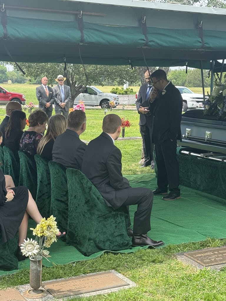 At cemetery with Dad