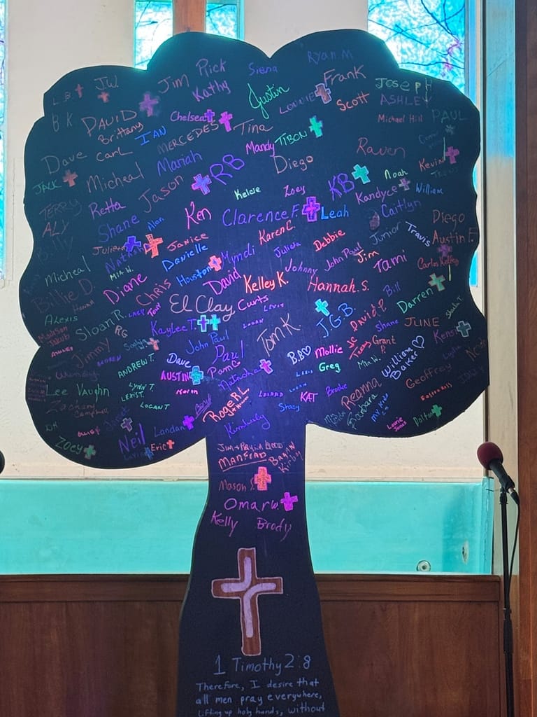 Prayer tree representing evangelism and discipleship