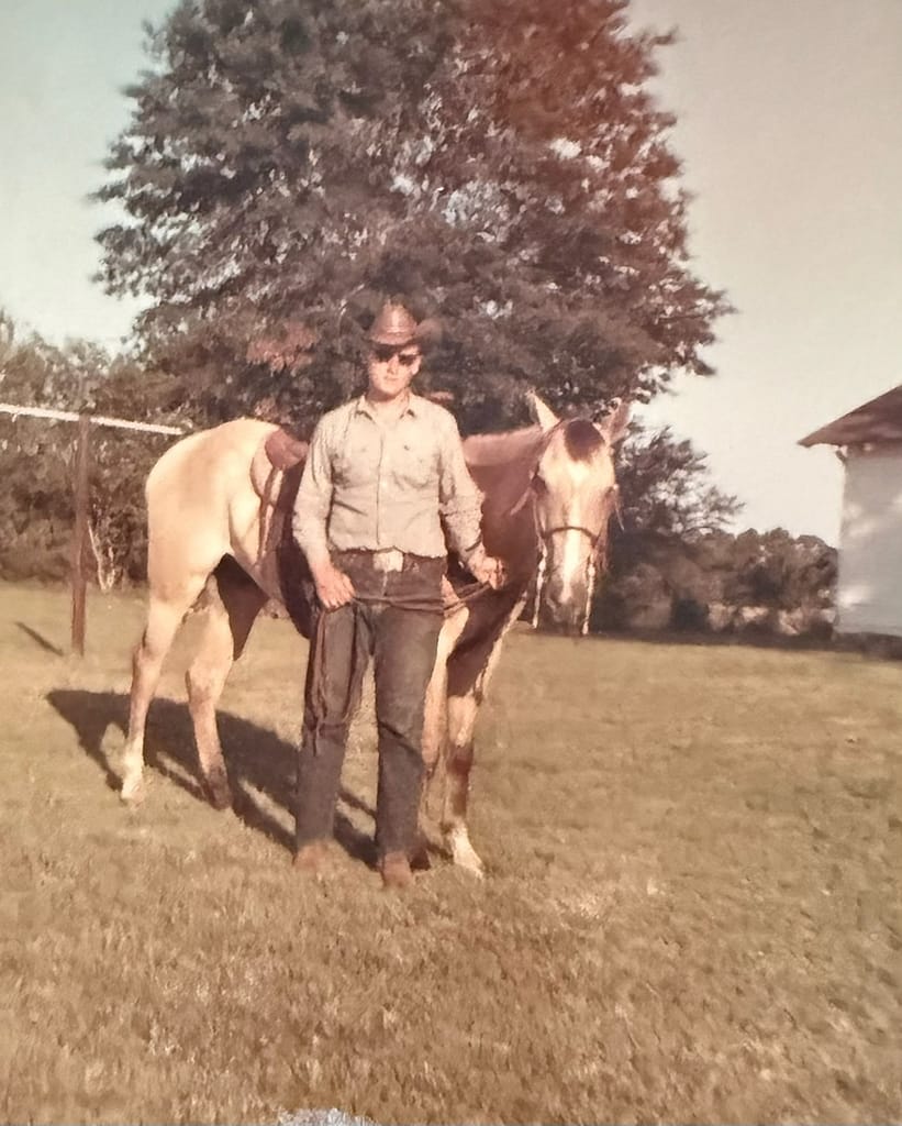 Dad with horse named buck.